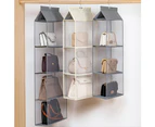 Fufu 2/3/4-Layer Dust-proof Wardrobe Storage Bags Foldable Hanging Holder Organizer-Grey-Four Layer