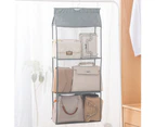 Fufu 2/3/4-Layer Dust-proof Wardrobe Storage Bags Foldable Hanging Holder Organizer-Grey-Four Layer