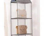 Fufu 2/3/4-Layer Dust-proof Wardrobe Storage Bags Foldable Hanging Holder Organizer-Grey-Four Layer