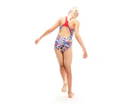 Speedo Girl's Digital Allover Splashback Swimsuit - Navy/ Red/ Blue/ Violet/ Yellow