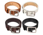 Men\'s Stylish Casual Waistband PU Leather Pin Buckle Waist Strap Business Belt-White Type 2