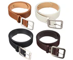 Men\'s Stylish Casual Waistband PU Leather Pin Buckle Waist Strap Business Belt-White Type 2