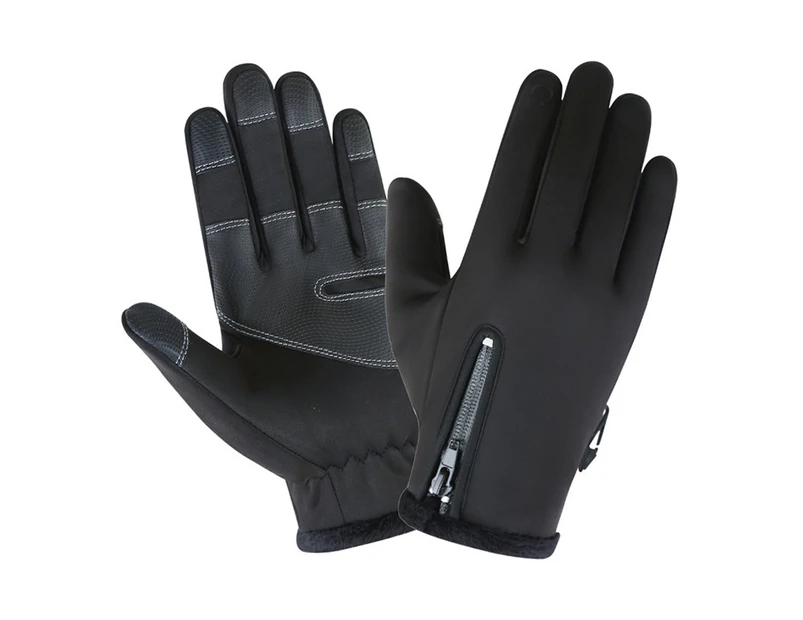 Waterproof Winter Gloves Warm Windproof Fingers Touch Screen Gloves For Men Skiing,Black L Code