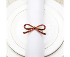 Mbg 6Pcs Napkin Buckles Eye-catching Charming Alloy Novelty Bowknot Napkin Rings for Home-Red Golden - Red  Golden