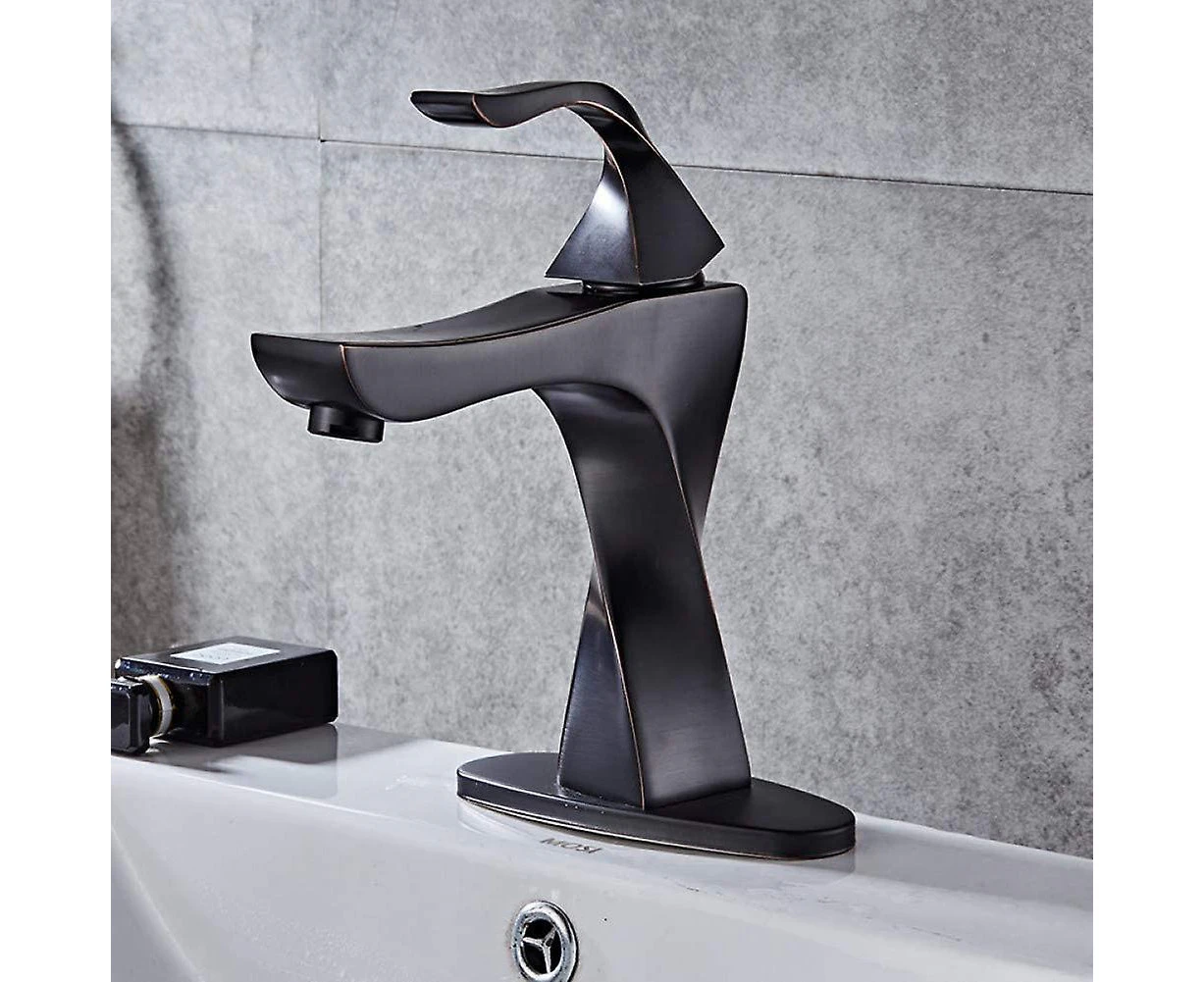 Kitchen Tap Basin Faucets Brass Taps Contemporary Single Handle Mixer Tap Bathroom Faucets Hot And Cold Cock Wash Basin Faucet (black-1pc)