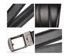 Mens Leather Belt Detachable Waistband Cuttable Strap Automatic Steel Buckle Brown