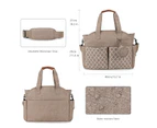 Diaper Bags Pattern Printing Shoulder Messenger Multifunctional Big Bag Maternity Handbag Nappy - Khaki