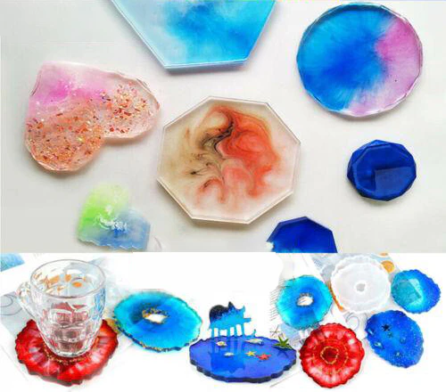 Coaster Resin Casting Mold Epoxy Mould Silicone Jewelry Agate Making Tool Craft - Irregular Shape Without Hole #c