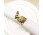 Mbg 6Pcs Napkin Ring Exquisite Novelty Design Alloy Eye-catching Halloween Christmas Easter Bunny Napkin Ring for Dinner-Antique Gold - Antique Gold