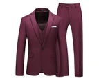 Men's Suit Business Casual 3-pieces Suit Blazer Pants Vest Slim Fit