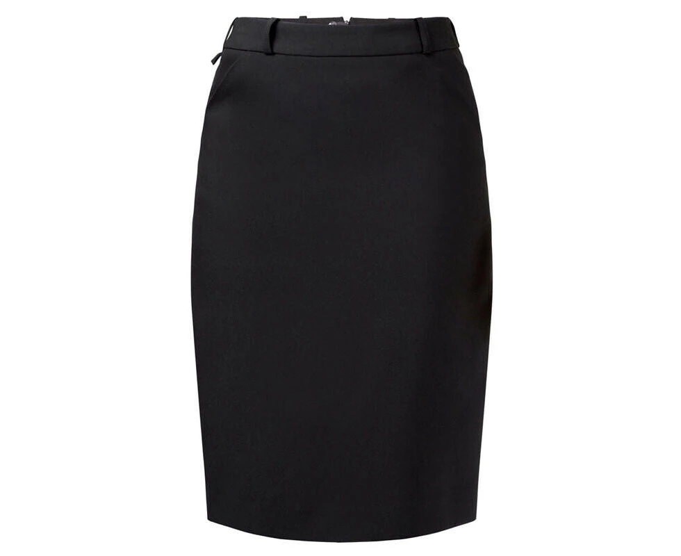 NNT Womens Helix Dry Poly Pleat Skirt Waist Band Detail Zip Business CAT2NJ - Black