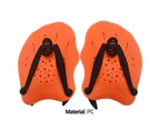 Fulllucky 1Pair Ergonomic Design Lightweight Swim Webbed Vibrant Color Adjustable Hand Webbed Gloves  for Men Women Kids-Orange