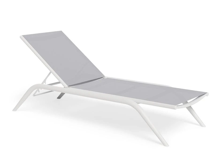 Minori Sun Lounger - Light Grey  and  Matte White