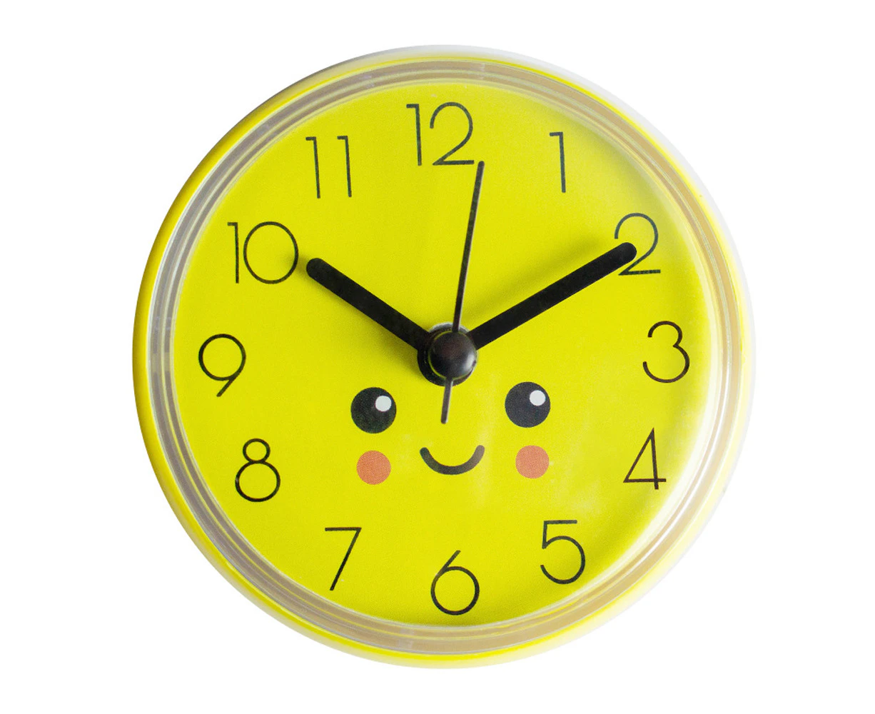 Stylish and simple mini suction cup wall clock bathroom anti-fog waterproof clock kitchen clock Little yellow face