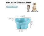 Elevated Cat Bowls Ceramic Raised Cat Food Bowl for Protecting Pet's Spine-blue