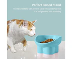 Elevated Cat Bowls Ceramic Raised Cat Food Bowl for Protecting Pet's Spine-blue