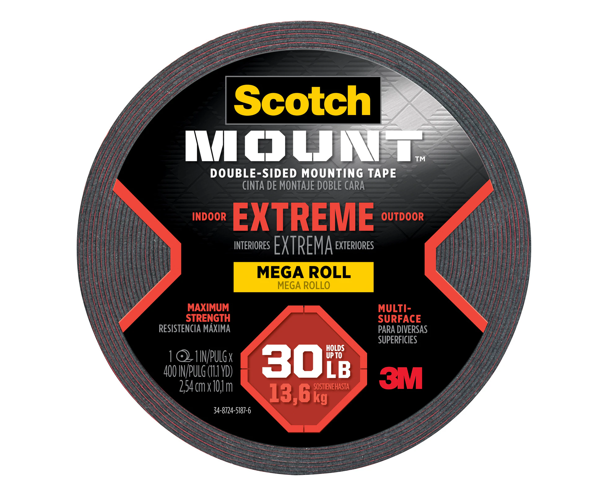 3M 70009113831 Scotch Extreme Mounting Tape 414H-L Mega Roll 2.54cm x 10.1m [70009113831]