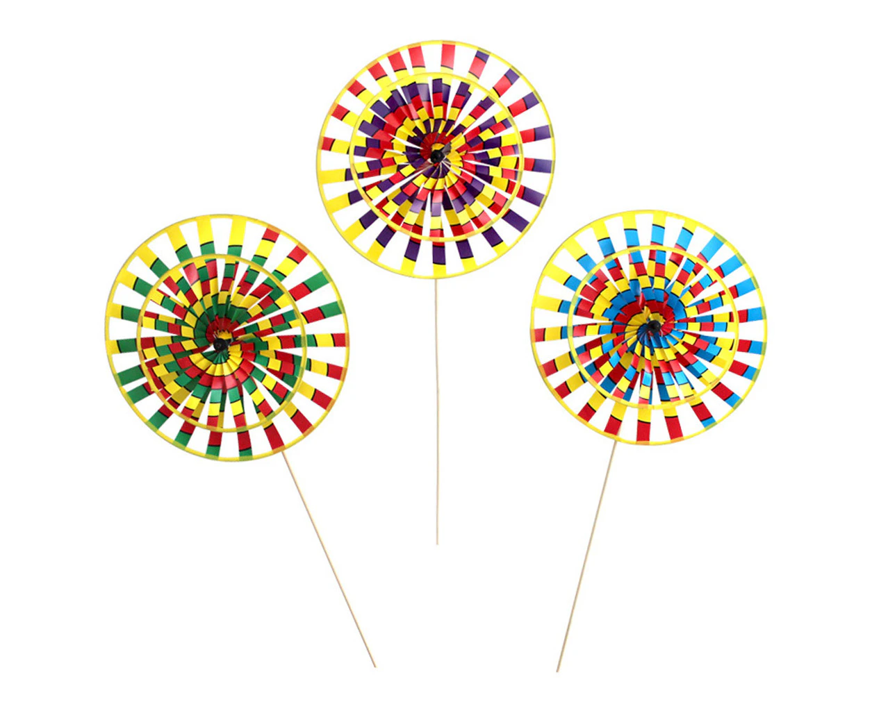 Retro Colorful Wind Spinners Lawn Pinwheels Windmill Garden Yard Patio Lawn Decoration Indoor Outdoor