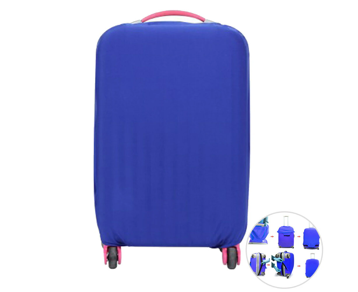 Elastic Travel Luggage Cover Suitcase Trolley Case Protective Bag Dustproof Protector for 18-20 Inches (Blue)