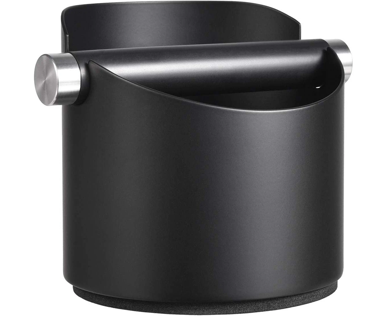 Coffee Knock Box, Black Espresso Knock Box With Removable Knock Bar And Non-Slip Base Stainless Steel Coffee Grounds Bucket