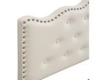 IHOMDEC Upholstered Button Tufted Double Bed Frame BEF05 Beige - Beige