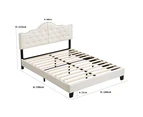 IHOMDEC Upholstered Button Tufted Double Bed Frame BEF05 Beige - Beige