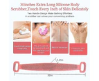 Back Scrubber For Shower, For Choosing Bath Body Brush Silicone Back Brush Extra Long Exfoliating Body Scrubber1pcs-pink)