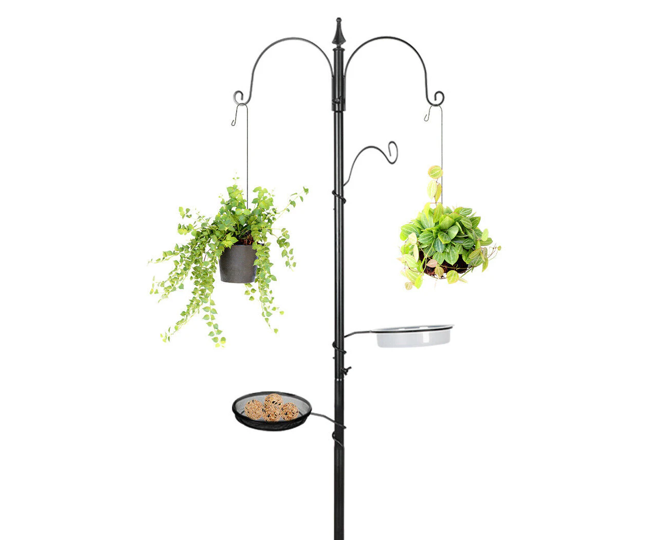 Metal Bird Feeder Hanging Wild Seed Container Hanger Stand Outdoor Garden