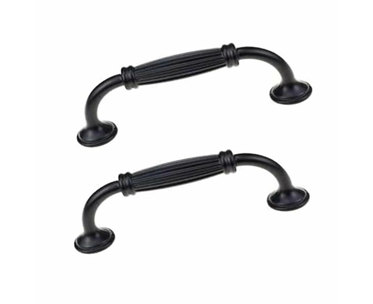 Cabinet Doors Pull Handles Bow Door Handles Bow Shape Pull Handles Drawer Handles Hole Spacing for Furniture 2pcs black