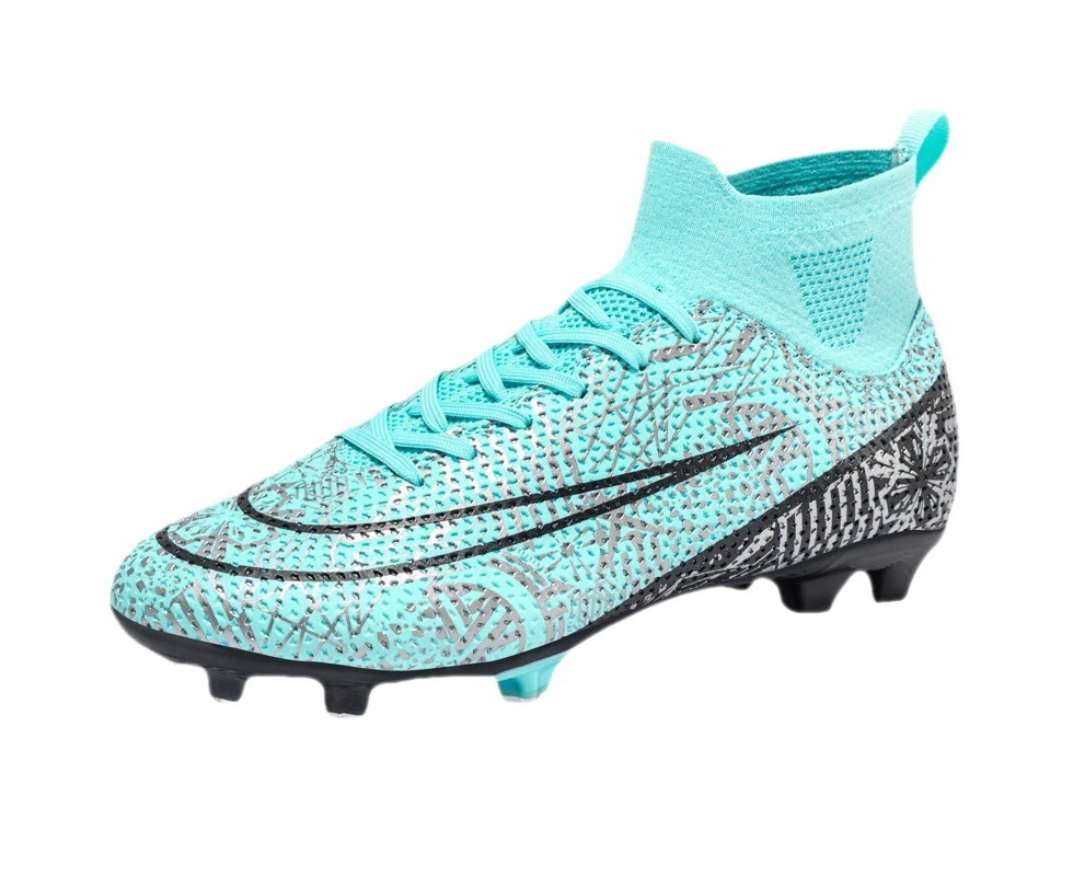 Men's Football Boots High  Training Competition Sports Soccer Shoes -Green