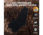 [5 Pairs] Soft and Cosy Heat Control Thermal Crew  Cut King Size Workwaer Socks For Mens Black