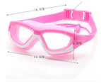 Kids Swim Goggles, Anti-Fog,UV Protection, with Earplugs, HD Swim Goggles$Kids Swimming Goggles Child Waterproof Swim Goggles with earplugs - Pink&Green