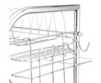 3 Tier Kitchen Dish Rack Stainless Steel Cup Drying Drainer Tray Cutlery Holder