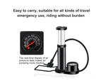 Portable Foot Pedal Bicycle Tire Pump Air Inflator with 160PSI Pressure Gauge - Red with Pressure Gauge