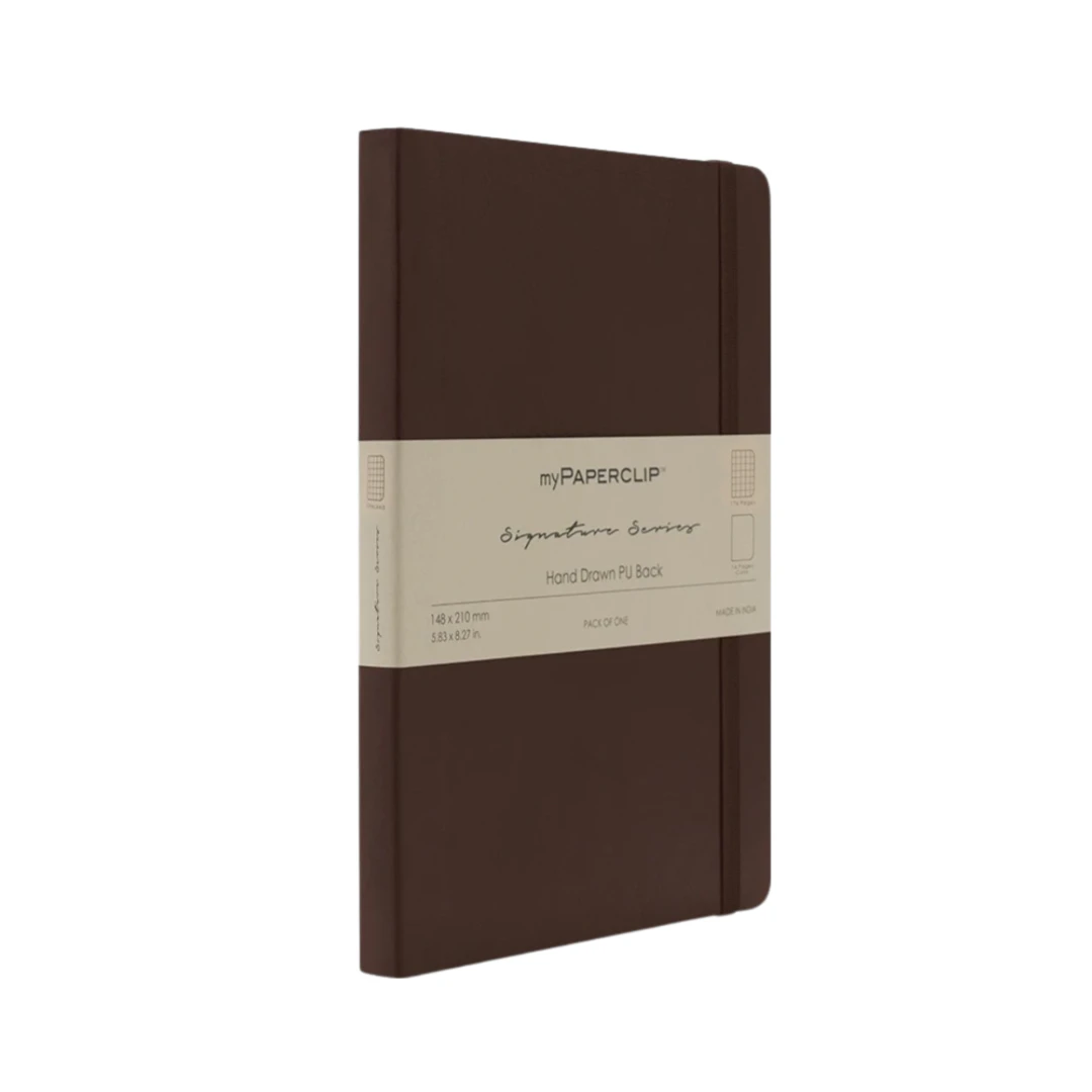 Signature Series Vegan Leather Soft Cover Notebook | 100 GSM Italian Paper - Black