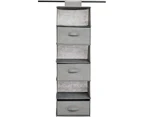 Hanging Closet Shelf with 3 Removable Drawers (6-Tier)