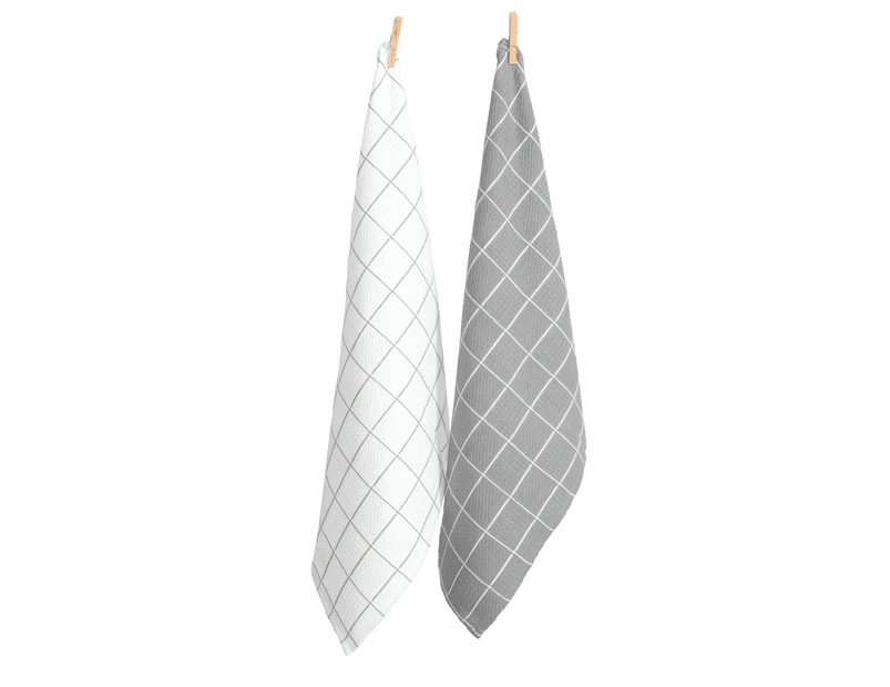 Rans Cambridge Waffle Tea Towels 50x70 CM | set of 2 - Grey