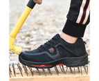 Hot Steel Toe Safety Shoes Female Prevent Smash Anti-Slip Work Shoes Red&Black