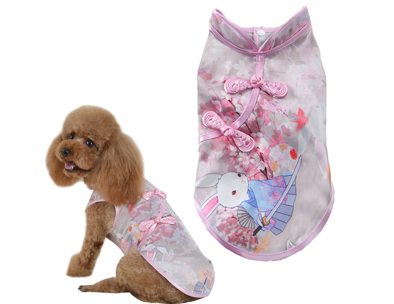 -xs-Pet clothes Pet cheongsam skirt Dog snap clothes Dog vest Pet bipod