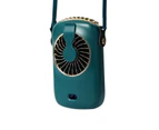 Buutrh Mini Fan with Lanyard Rechargeable ABS Fashion Car Portable Fan for Gift-Green-