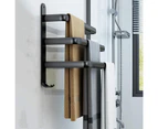 Bathroom Towel Rack Black Wall Mounted Towel Rails For Shower Kitchen Waterproof Door Rods With Double Hooks - Three Bars - 50Cm