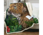 Throws Couples Size: 200cm x 200cm Wildlife Art Leopards Gaze