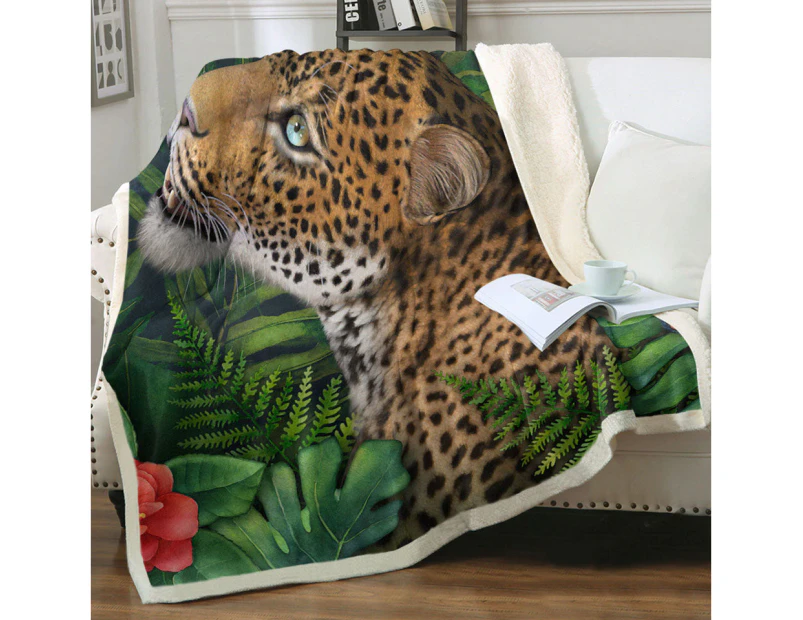 Throws Couples Size: 200cm x 200cm Wildlife Art Leopards Gaze