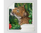 Throws Couples Size: 200cm x 200cm Wildlife Art Leopards Gaze