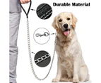 Metal Chain Leash Heavy Duty Dog Leash, Basic Leash with Padded Handle, for Walking,Traffic Training and Traveling for Large Medium Dog -2mm*4feet,Red