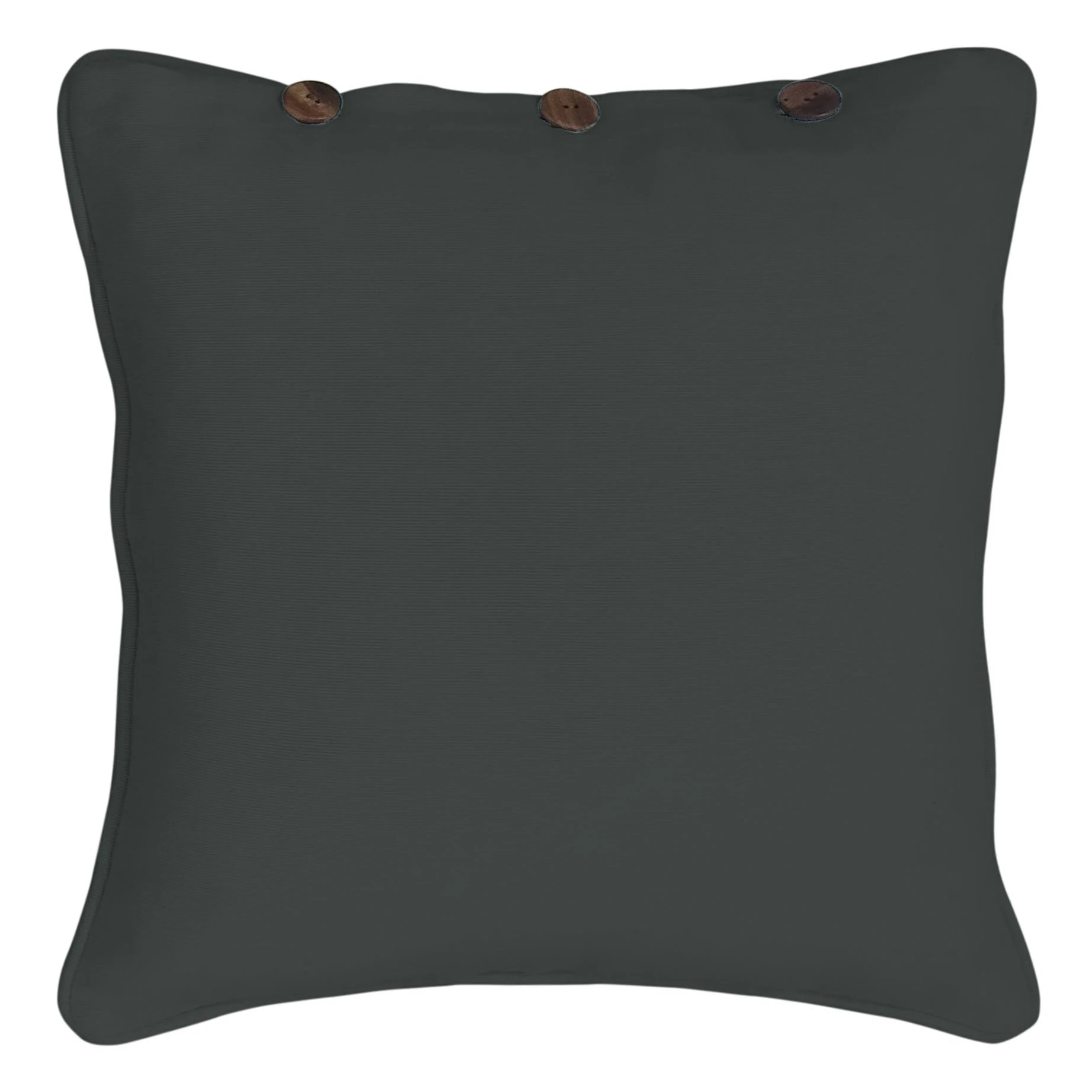 Rans London Cushion Covers with Buttons | 43 x 43 cm | 100% Cotton - Charcoal