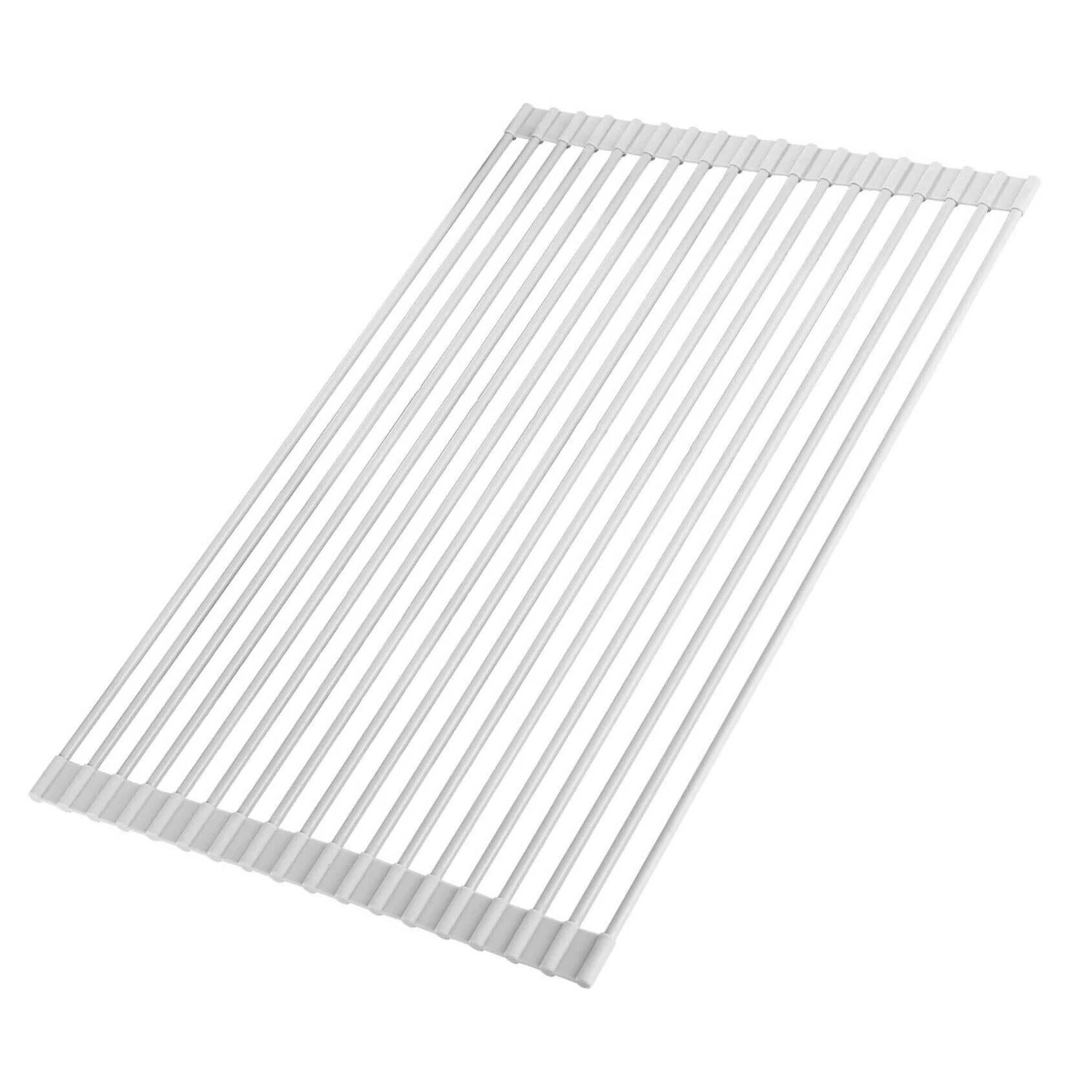 Foldable Silicone Over the sink Dish Drying Rack Roll-Up Drainer stainless steel