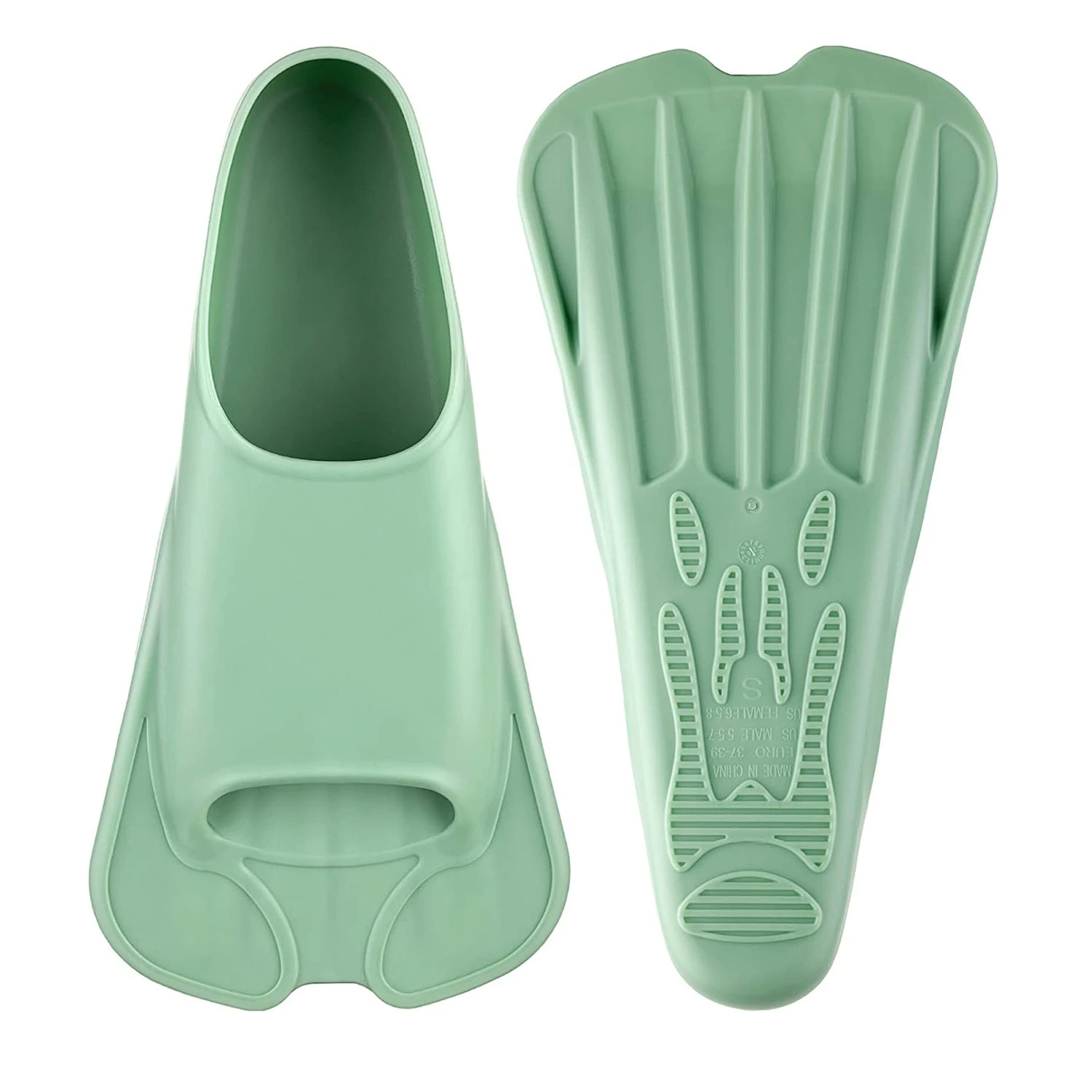 Swim Training Fins Comfortable Silicone Swimming Flippers Green