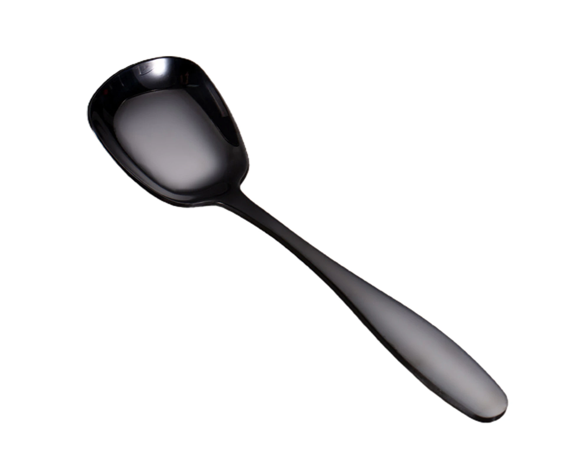 siyi Serving Spoon Dishwasher Safe Rust-resistant Stainless Steel Large Buffet Serving Spoon for Restaurant-Black - Black