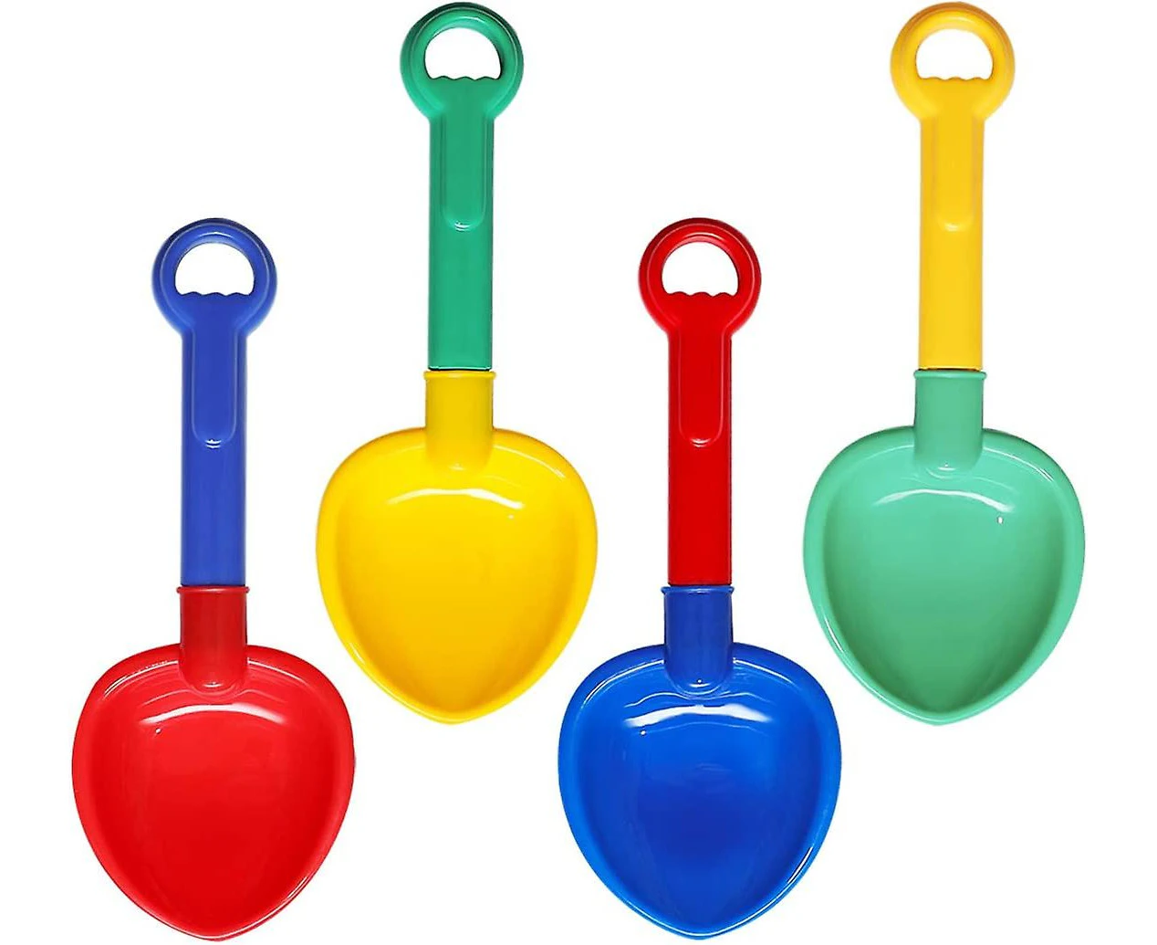 Sand Shovels,multi-color Sand Scoop Plastic Shovels,beach Shovels For Boys And Girlgreen Blue Red Yellow4 Pcs